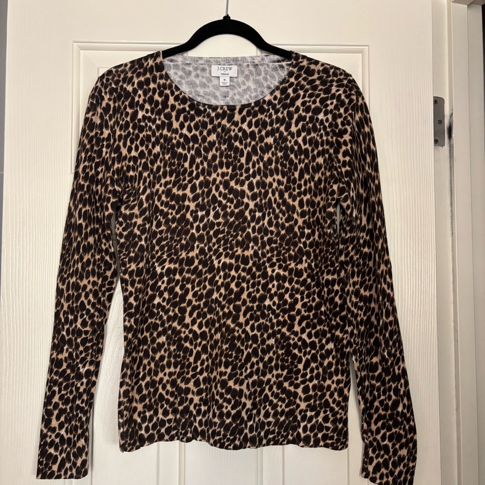 J. Crew Cheetah Print Teddie Sweater